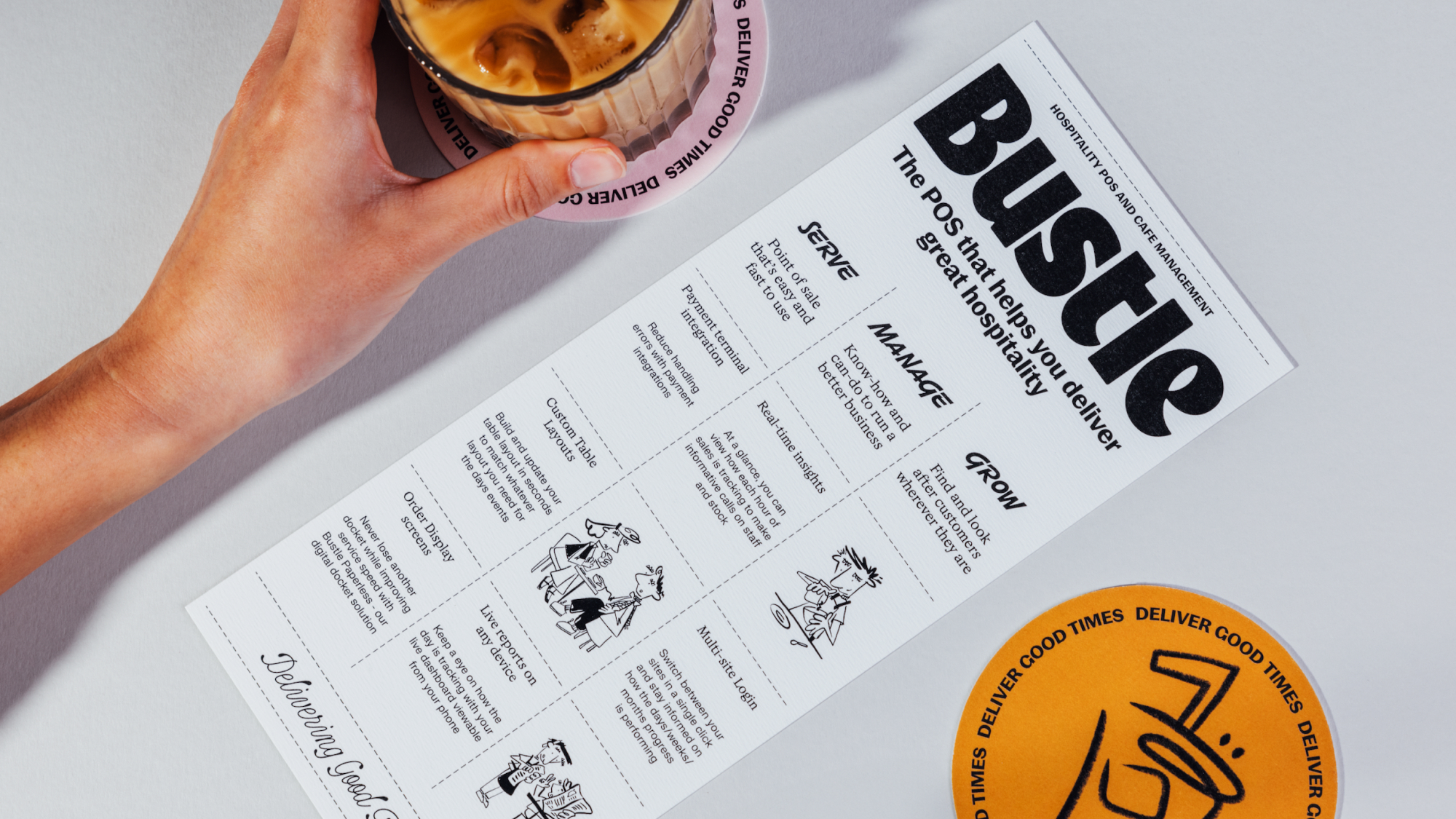 Bustle: the wordmark, headlines, merchandise, posters and customers.