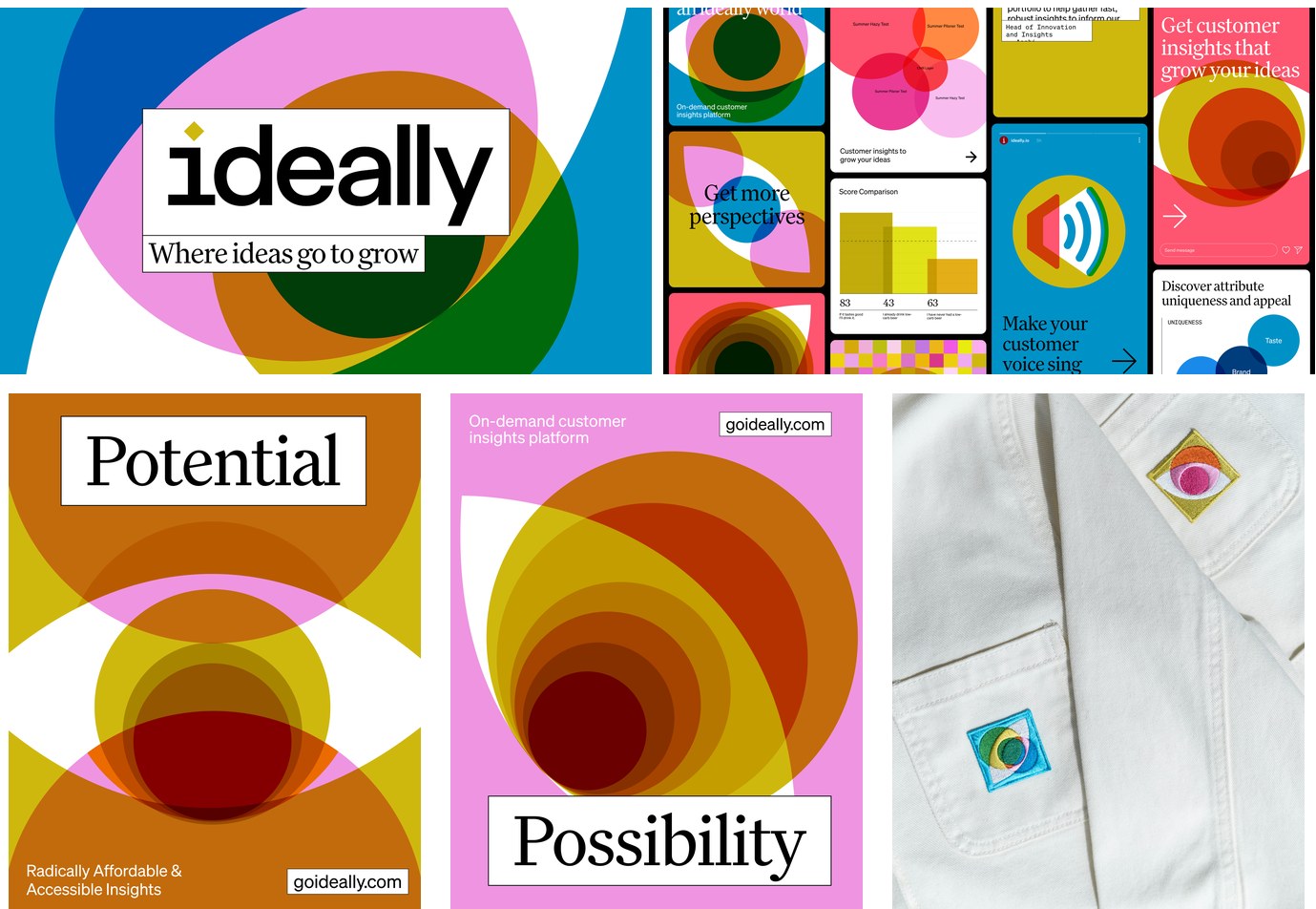 Ideally: the wordmark and line, the content system, the Potential and Possibility posters, and enamel pins.