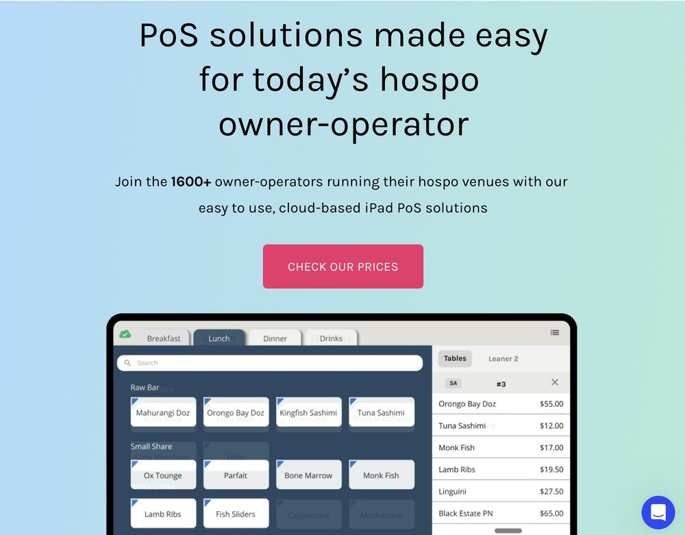 posBoss before Bustle: the homepage as it was.