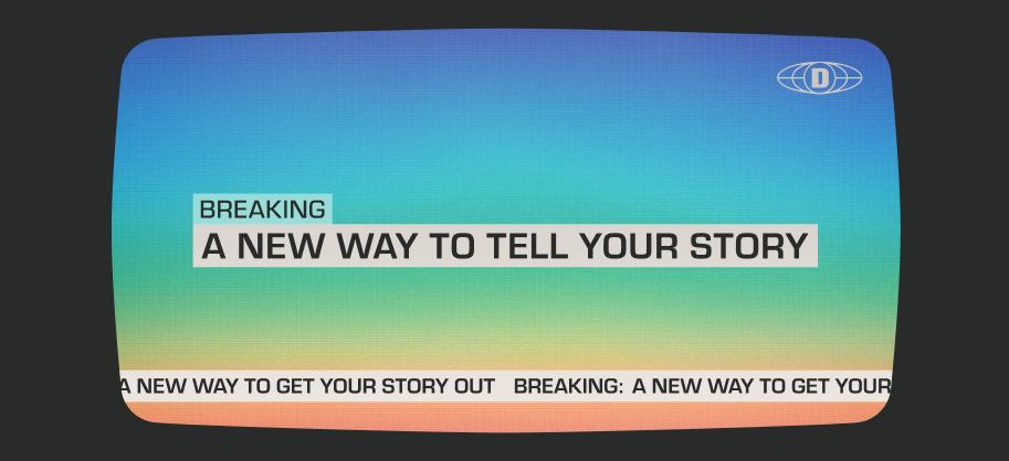 Drumbeat: the on-screen graphics, in the language of the cable and satellite era.